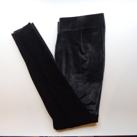 LOFT Black Velvet Stretchable LEGGINGS  Size XS - Picture 2 of 5
